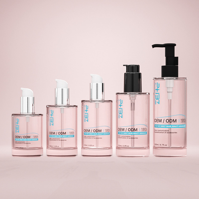 Botol Kosmetik Kaca Disesuaikan 100ml 120ml 150ml Serum Lotion Pompa Botol
