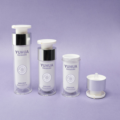 Botol Airless Plastik Dinding Ganda 30ml 50ml Botol Pompa Airless Jelas