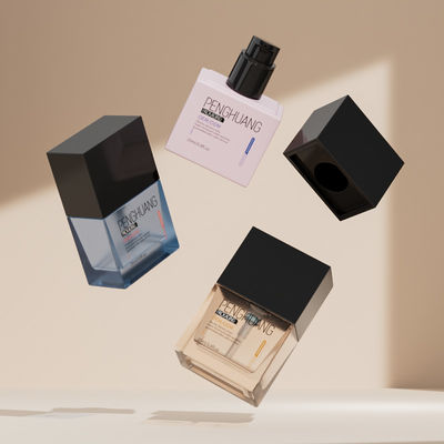 Botol Foundation Cair Frosted untuk Kemasan Persegi Kapasitas 25ml Permukaan Bening