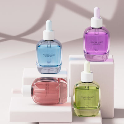 Botol penetes serum kaca 30ml botol serum minyak dengan Label Hot Stamping Silk Screen yang ideal untuk minyak esensial dan produk perawatan kulit