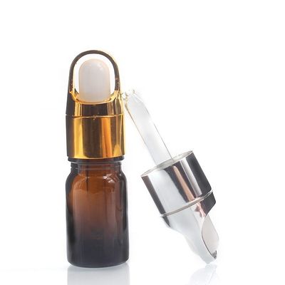 Botol Kaca Warna Amber Dengan Penetes Warna Kustom 5ml Botol Minyak Esensial
