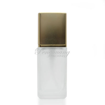 Bottle Glass Frosted Foundation 30ml Cosmetic Liquid Foundation Bottle Dengan Pump Emas