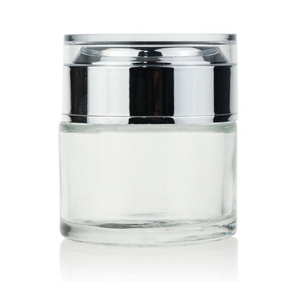 Harga Pabrik Grosir Clear Cream Kosmetik Wadah Kaca 50ml Jar Kosmetik