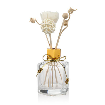 Tutup Sekrup 125ml Botol Kaca Diffuser Kosong Bentuk Hexagon Bening