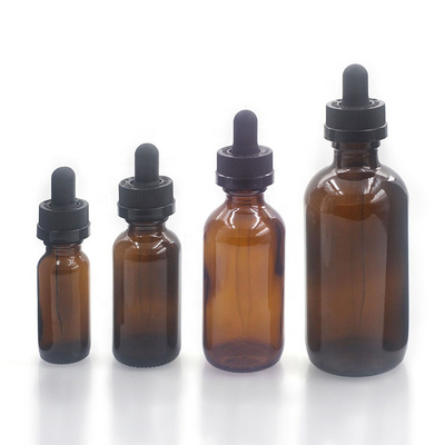 120ml Botol Kaca Amber Kosong 4 Oz Botol Kaca Bulat Boston Untuk Produk Minyak