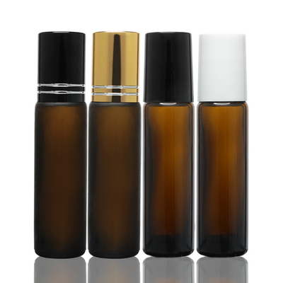Kemasan Serum Parfum Botol Minyak Esensial Kaca Amber 8ml Dengan Roller Ball Cap