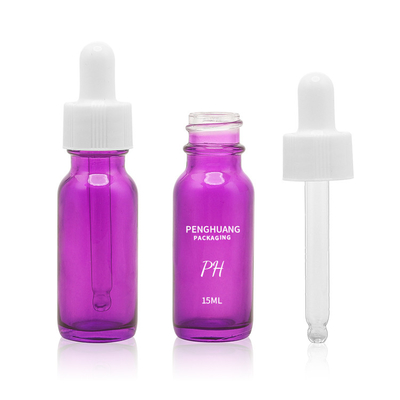 15ml 60ml 120ml Botol Kaca Ungu Boston Penetes Putih