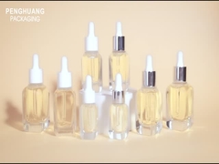 Disesuaikan 10ml 20ml 30ml 40ml Square Glass Serum Dropper Botol dengan Pipette